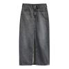 Womens/Ladies Denim High Waist Maxi Skirt