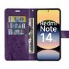 Case and Tempered Glass - E.F.CONNECTION - For Xiaomi Redmi Note 14 5G - Synthetic - Butterfly Pattern - Dark Purple