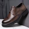 Men's leather shoes leather new dress Brock leather shoes high sense business British platform men's shoes first layer cowhide