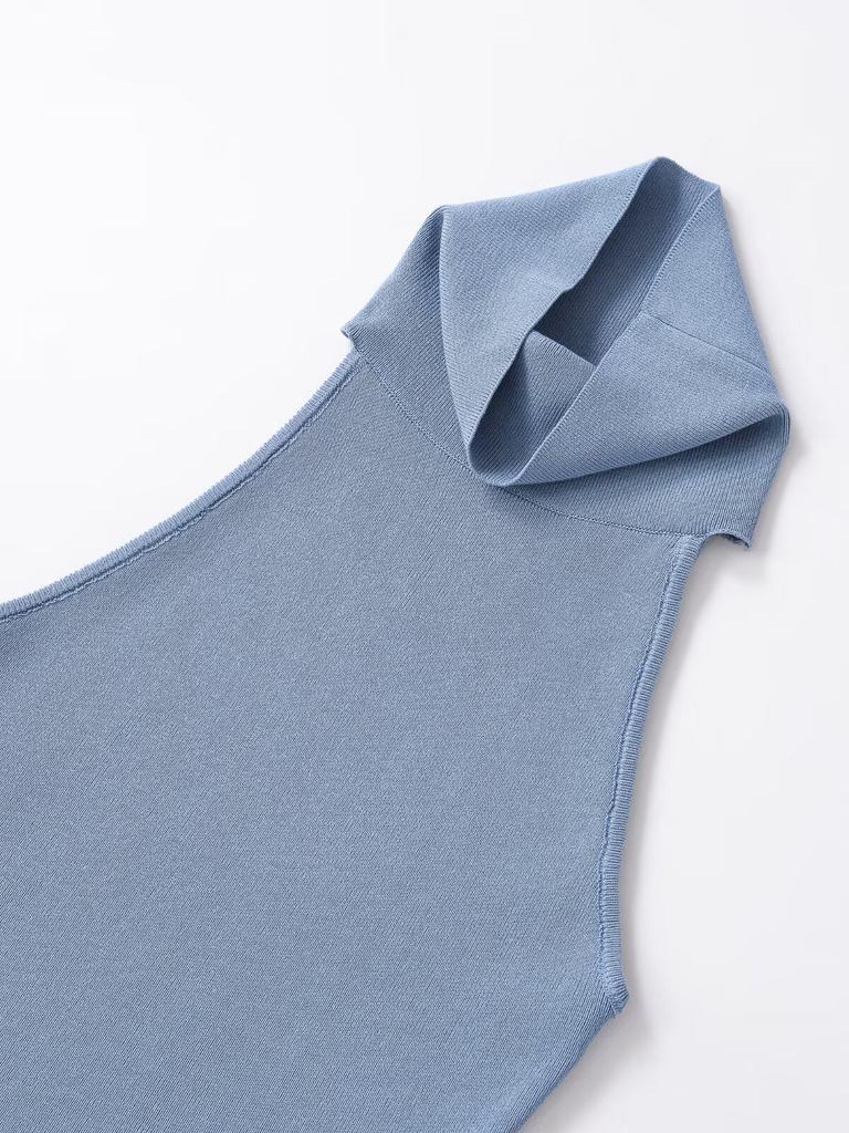 European Style Women's High Neck Sleeveless Spring Top