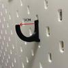 Repositionable Rounded Pegboard Hangers for Desk Organization, 6 Plastic Supports for Cables and Gaming Accessories