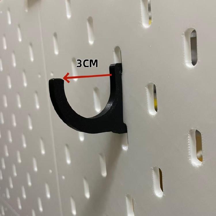 Repositionable Rounded Pegboard Hangers for Desk Organization, 6 Plastic Supports for Cables and Gaming Accessories