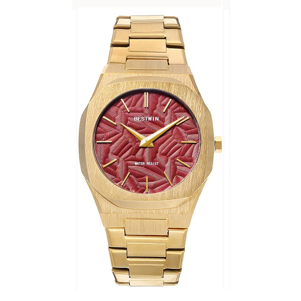 Men's Watch Embossed Leaf Characteristic Face Quartz Waterproof Watch