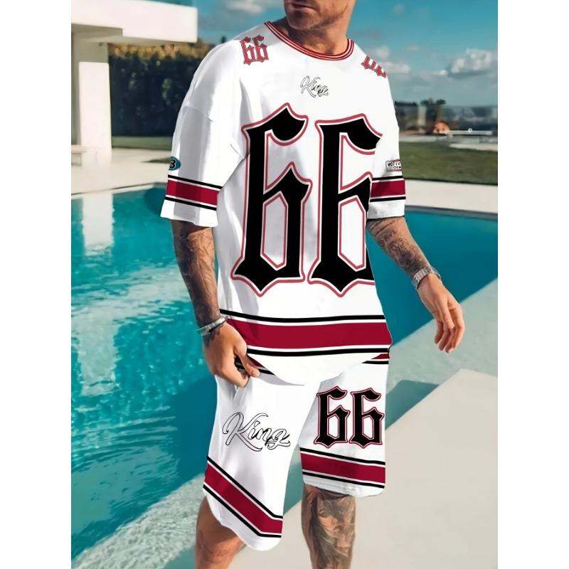2026 Summer New Men s Short-Sleeved Set with 3D Letter Patter XXS