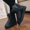 Fashion Shoes for Women Elegant with Low Heels Round Toe Black Womens Snow Boots Leather Booties Ankle Big Red on Slip Anti Skid 39 Y2k
