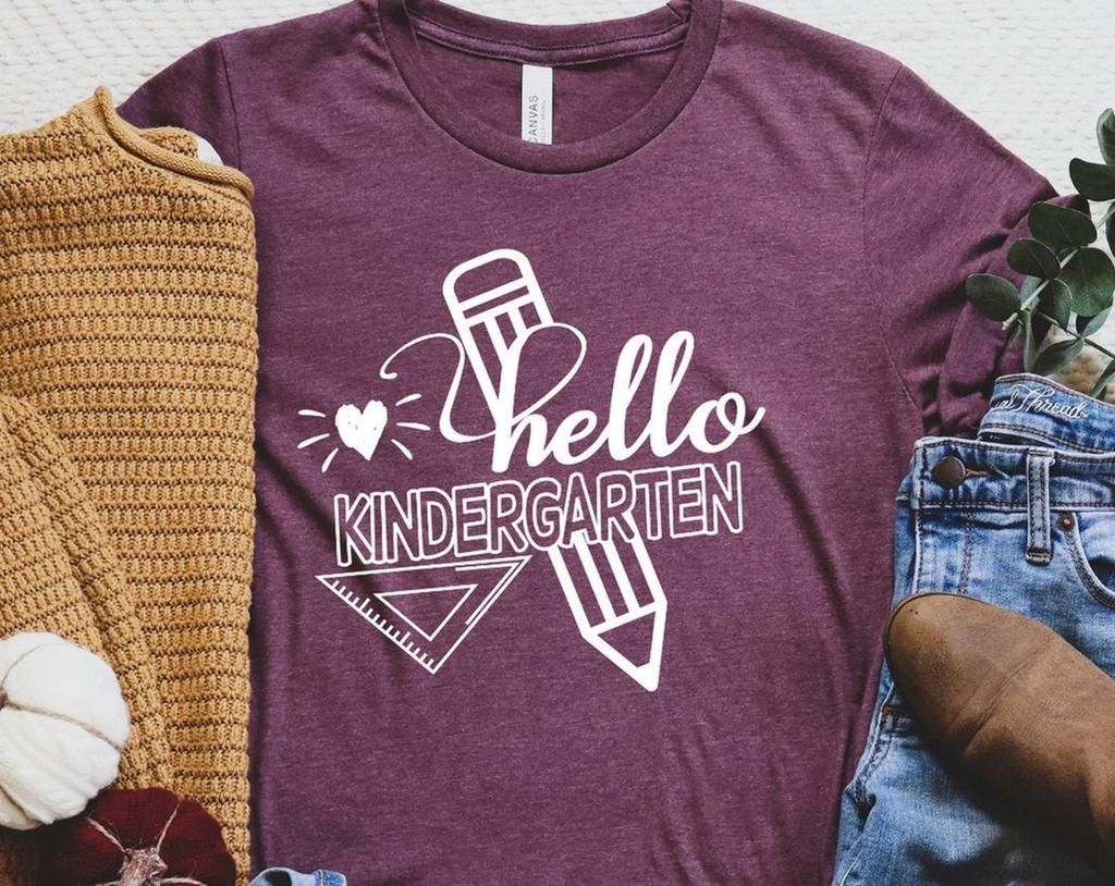 Hello Kindergarten Shirt, Kindergarten T-Shirt, First Day of School Back to School Shirt, Kindergarten Teacher Shirt