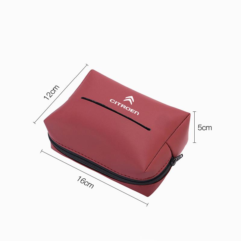 Car Interior Tissue Bag Handkerchief Storage Box For Citroen C5X C3 C4 Aircross Picasso Cactus Celysee e-C3 e-C4 C6 C1 C2 Berlin