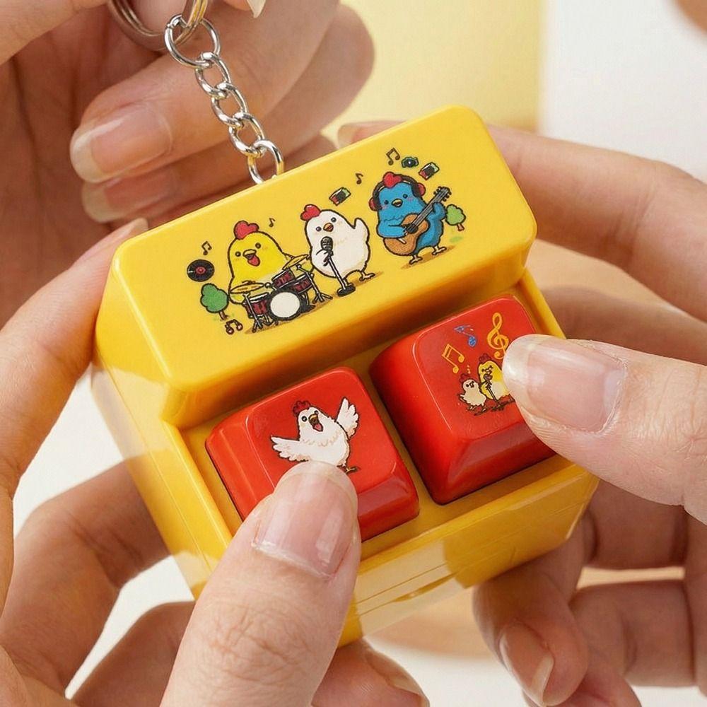 Plastic Voice-Activated Keychain Fingertip Button Phone Stand Hanging Ornament