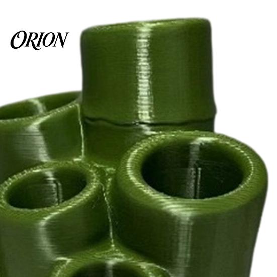 Small Bathroom Organizer Toothbrush Holder, Green Bamboo Shape, 6 Slot Storage Rack Organizer, for Countertop Razors And Makeup Brush Family