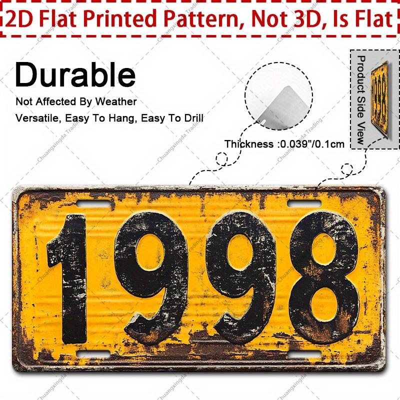 

Vintage Distressed Yellow License Plate Style D Flat Printing Metal Tin Sign Weatherproof Retro Decorative Aluminum Sign 15x30cm(5.9x7.8inch)
