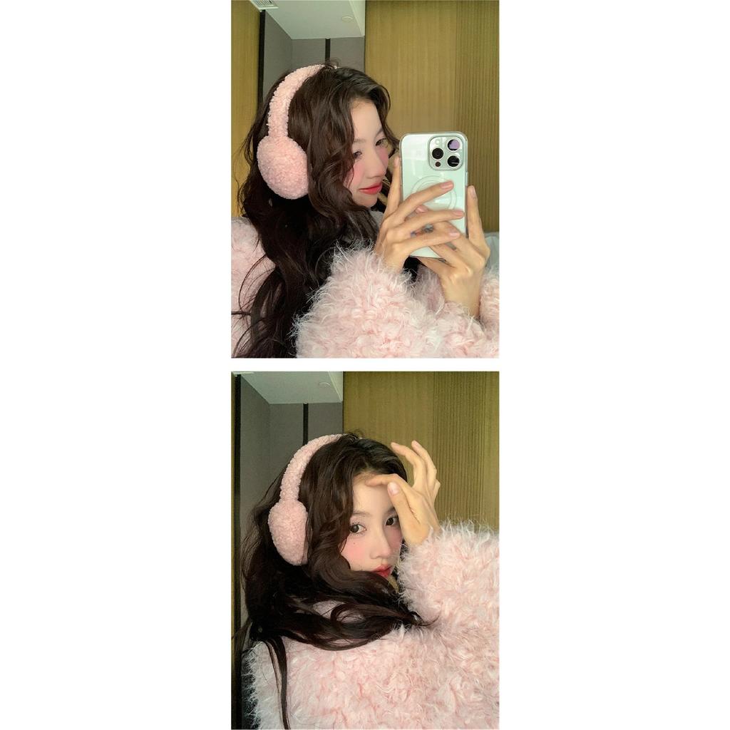 Cute Plush Headphones Winter Earmuffs Women's Warm Soft Ear Covers Imitation Cashmere Hair Band Fashion Earflap Outdoor Supplies