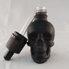 30ml/60ml Skleněná lahvička s kapátkem Černá Lebka Roztomilé lahvičky na esenciální oleje s kapátkem na parfémy