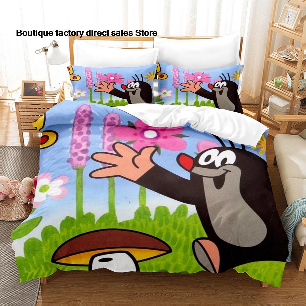 3D-gedrucktes Die kleine Maulwurf Bettwäsche-Set Bettbezug Kissenbezug Für Kinderzimmer Dekoration Einzelbett Doppelbett Queen Size King Size Bettwäsche