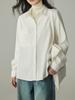 Milk White Brushed Long-Sleeve Women's Shirt – Professional Commuting & Interview Wear, Autumn/Winter Layering, Thickened Inner Wear