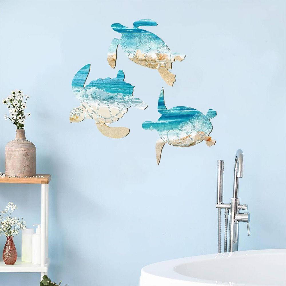 

3Pcs/set Wall Mounted Sea Turtle Wall Pendant With Hook Wall Hanging Ornaments Living Room 3Pcs/set