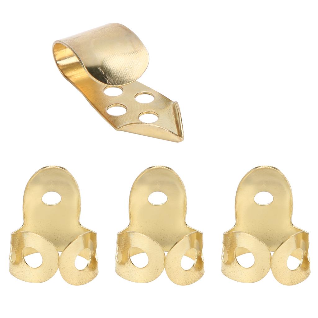 Finger Picks Metal 3Pcs Index Finger 1Pc Thumb Guitar Parts Musical Instrument Accessories(Gold )