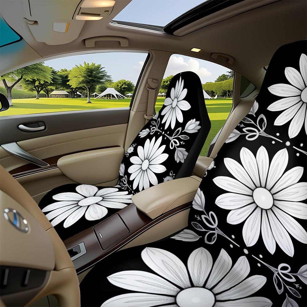 2 Stück Elegante Mandala-Blumen Autositzbezüge Kompatibel Für Vordersitz Passform, Waschbare Weiche Schutzbezüge Mit Mandala-Design, Kompati