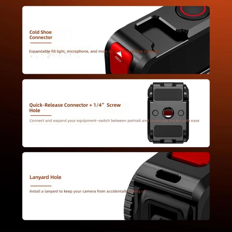 Practical Aluminum Alloy Protective Cage Action Camera Accessories Metal Texture Suitable for Camera Shockproof Design