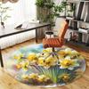 1pc Daffodil Spring Round Chair mat Area Rug - Non-Slip, Floor Mat for Office, Bedroom, and Indoor Decor c1118158