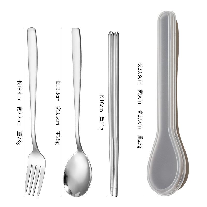 410 Stainless Steel Cutlery Set with Storage Case Korean Style Portable Tableware Set Home School Kitchen Dinnerware Services