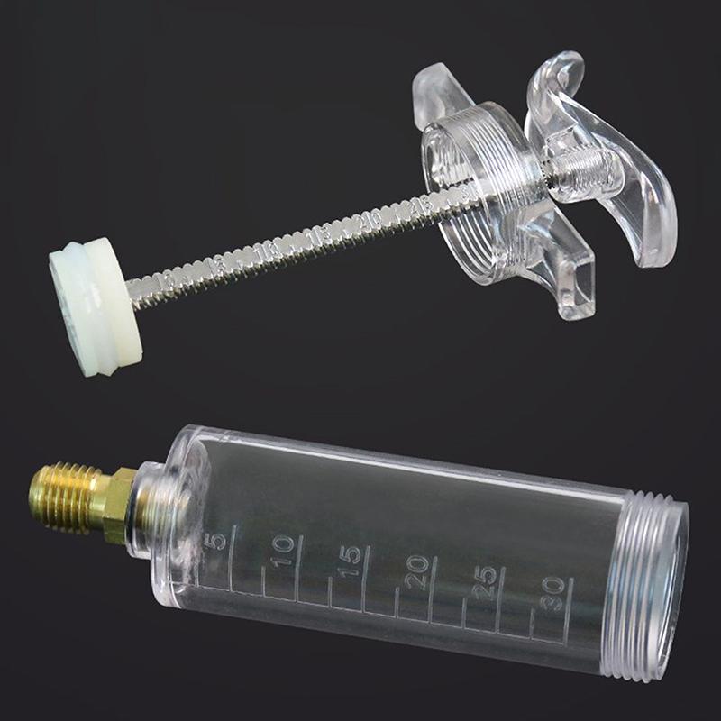 Car A/C Oil/Dye Injector 30Ml 1Oz With Low Side Quick Coupler Adapter 1/4 Air Conditioning Automotive Oiler Injection Syringe