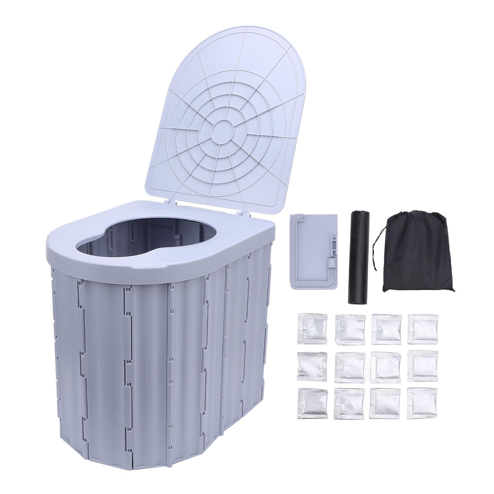 

Portable Toilet Large Capacity 150KG Load Bearing Folding Camping Toilet for Travel Road Trip Foldable Toilet Portable Toilet серый