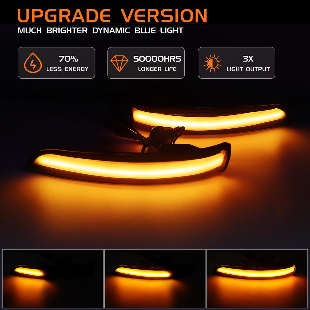 USA Stock Mirror Turn Signal Lights for Ford Kuga Focus 3 Escape EcoSport C-Max Dynamic Indicator Bright Sequential Blinker