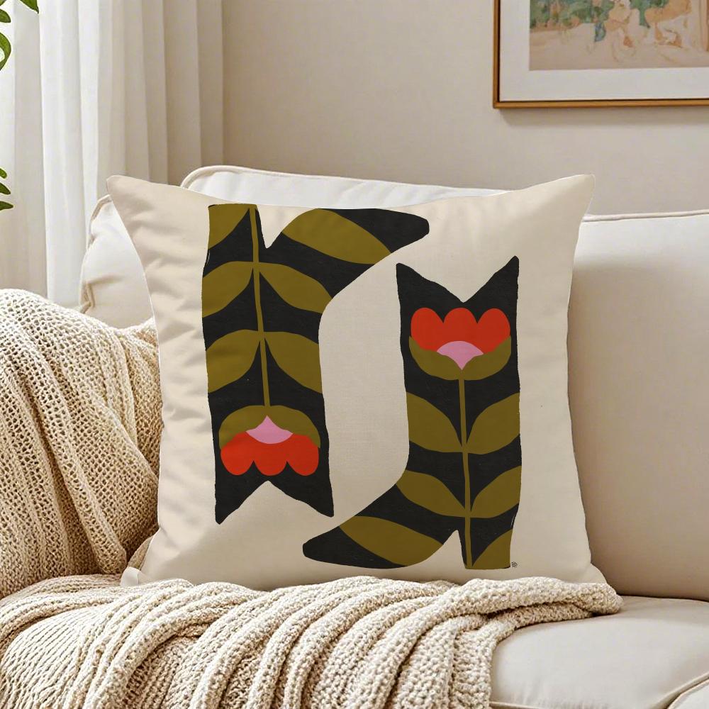 Decorative Botanical Print Cushion Cover Pillowcase Antidustmite Living Room Sofa Decor Cushion Room