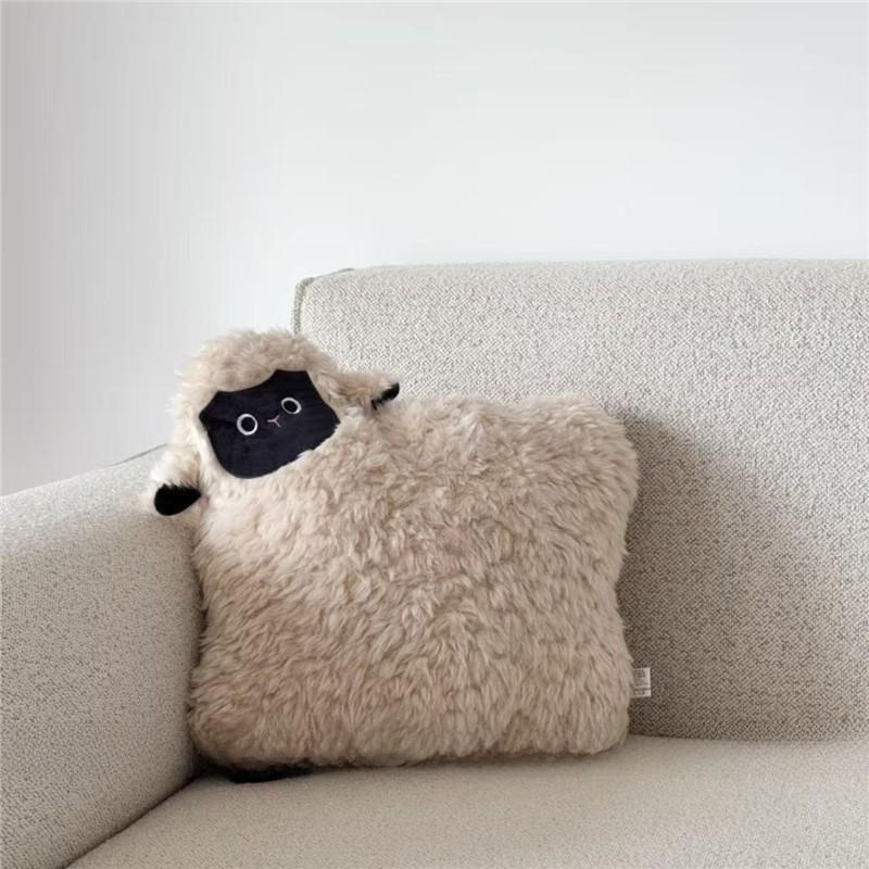 Weiches Cartoon-Schaf-Plüschkissen mit PP-Baumwollfüllung für Wohnzimmerbett Sofa Dekoration