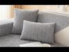 Modern Winter Corduroy Striped Plush Sofa Cushion - Non-Slip Solid Color