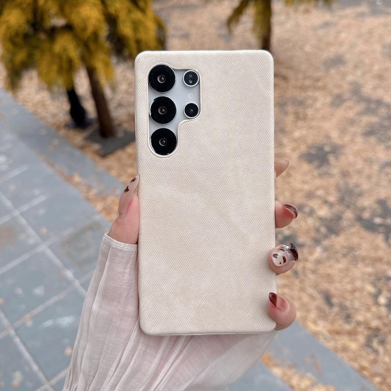 Cowboy Jeans Stoff Rüstung Rahmenloses Case Für Samsung S25 S24 S23 S22 Ultra Hülle Candy Denim Schutz Hülle Harte Handyhülle