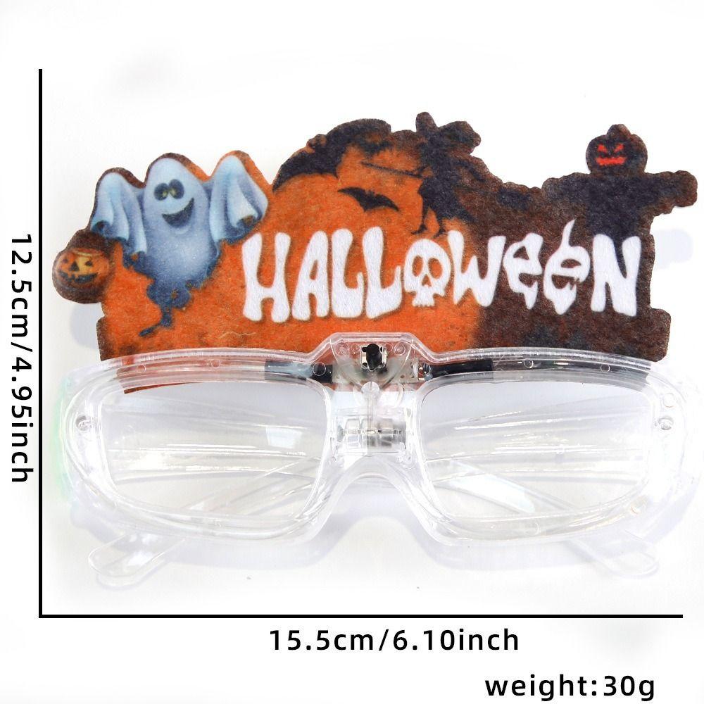 LED Halloween Luminous Glasses Pumpkin Fluorescent Glasses Funny Party Glowing Glass  Toy
