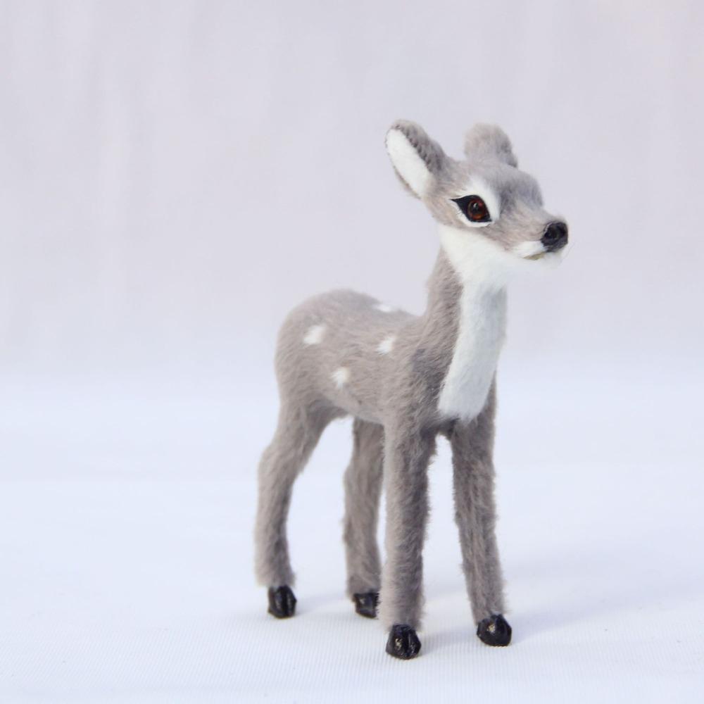 Grey Brown Imitation Sika Deer Mini Style Animal Model Figurine Fairy Garden Miniatures  Home Decor