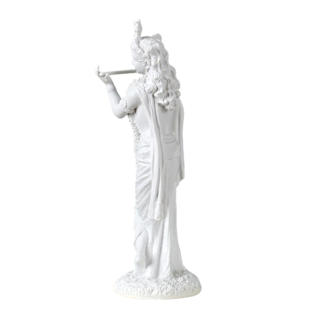 10Inch Krishna Statue Hindu God of Love Resins Sculpture Figurine Ornament for Home Temple Altar Desk Book Shelf Decors