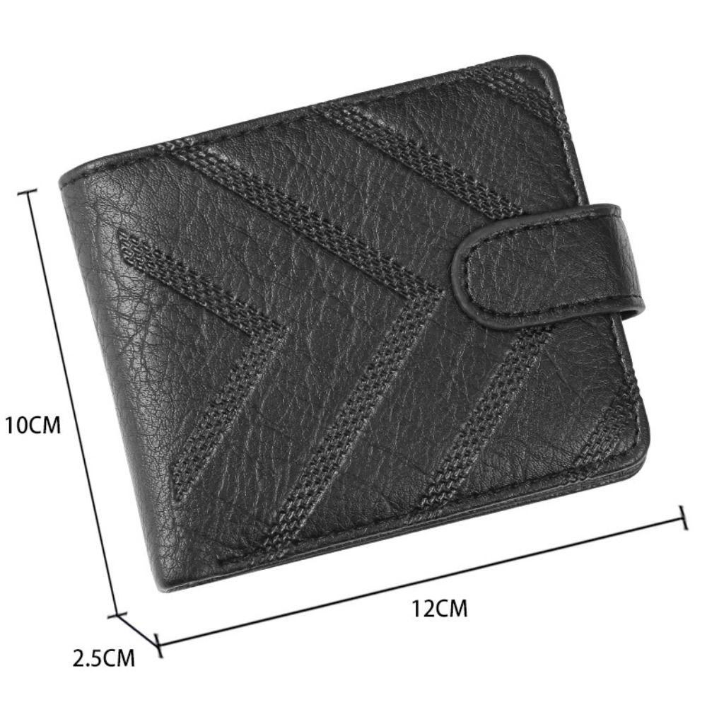 Minimalist PU Leather Retro Men's Wallet Black Coffee Ultra Thin Multiple Pockets Soft Two-Fold Coin Purse Credit Card