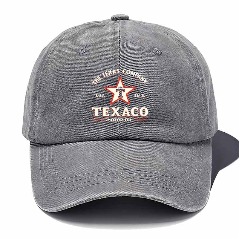 Texas Motor Oil Logo Baseball Cap  Vintage Oil Can Design with Texas  Texaco Branding Adjustable Snapback Closure