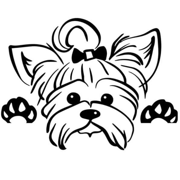 

Подглядывающий йоркширский терьер Наклейка на окно автомобиля - Милая наклейка с собакой для бампера или зеркала заднего вида чёрный