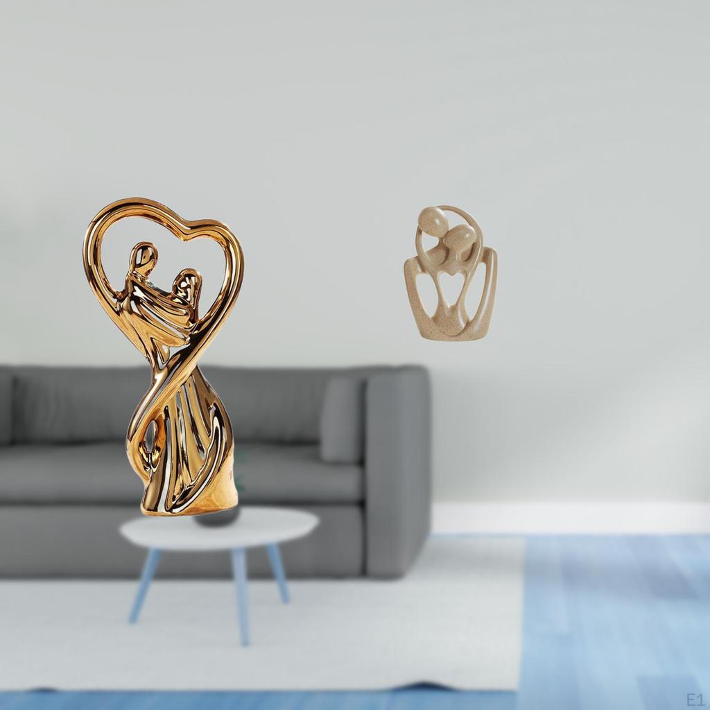 Romantic Lovers Figurine Resin Sculpture Creative Anniversary Gift for Girlfriend Family Bookcase