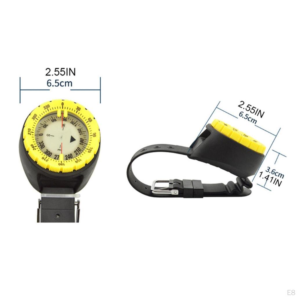 Glow in the Dark Wrist Strap Mount Underwater Gauge