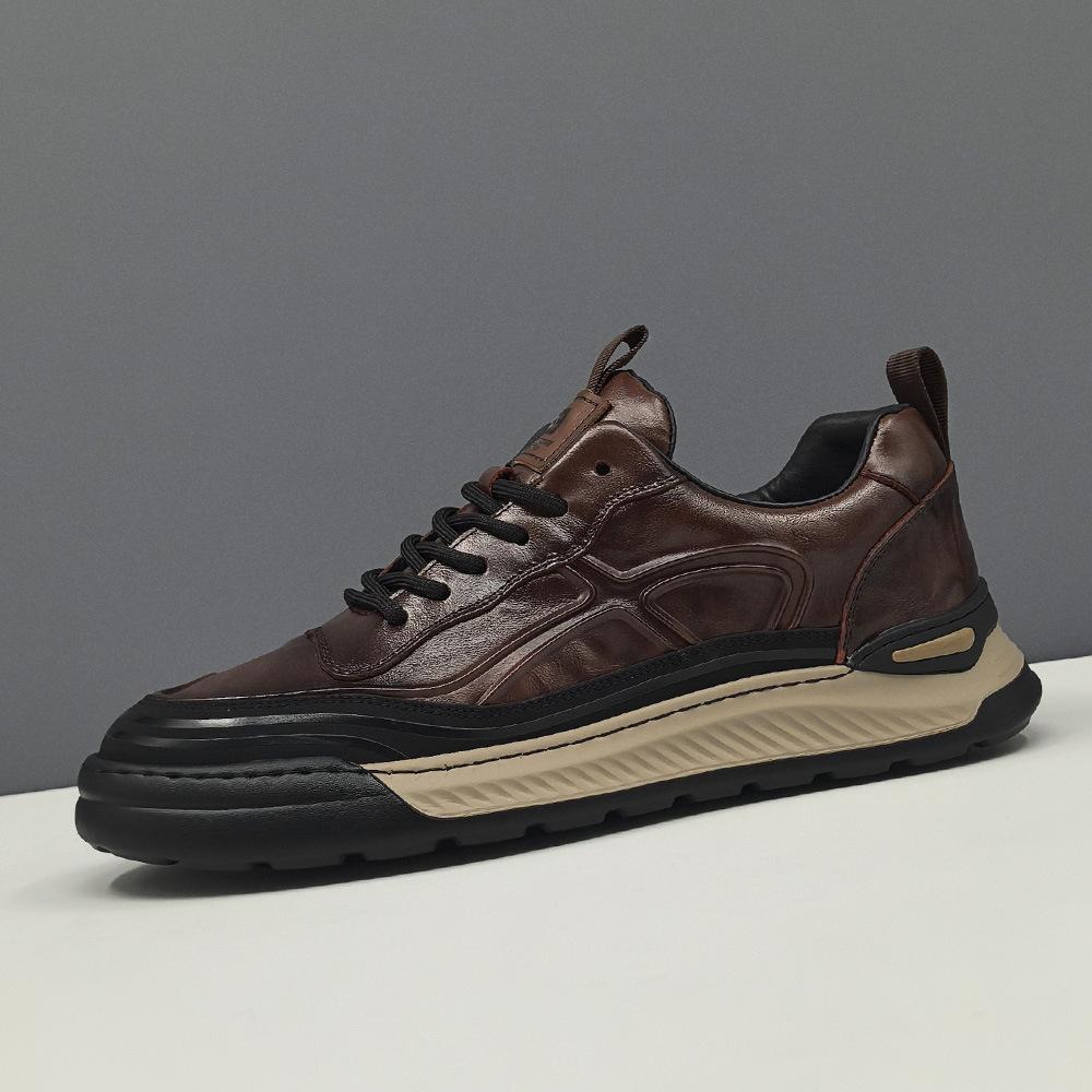 Men's Genuine Leather Casual Shoes Luxury Designer Non Slip Walking Shoes Breathable Outdoor Loafers Business Driving Sneakers