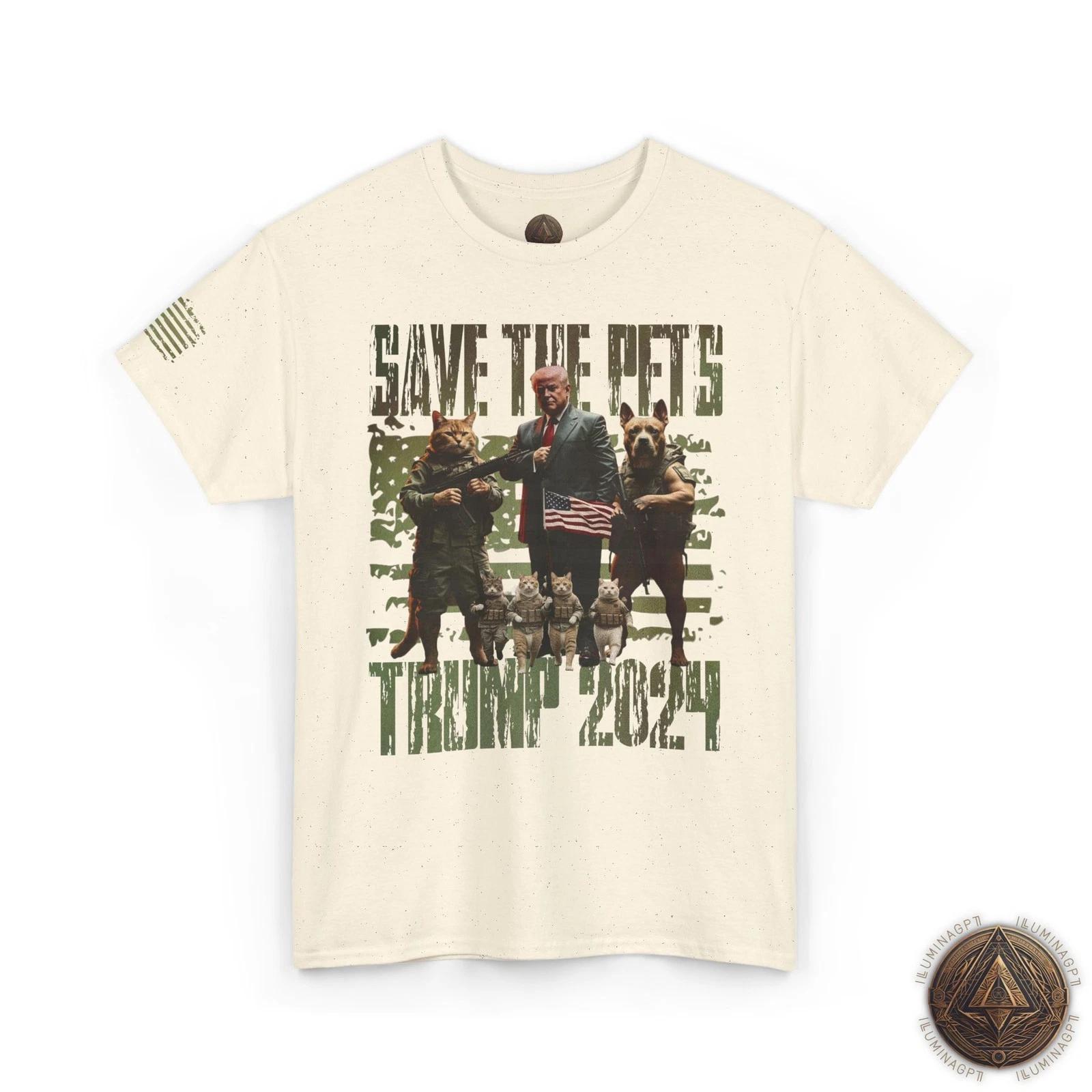 

Military Trump Save The Pets 2024 T shirt For Men & Women, Patriotic Pet Lovers 3XL
