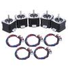 5pcs Nema 17 Stepper Stepping Motor Drive Control 2 Phase 1.8 Degree 0.9A 0.4N.M 42mm with Ld Cable 3D Printer/CNC Accessory Replacement