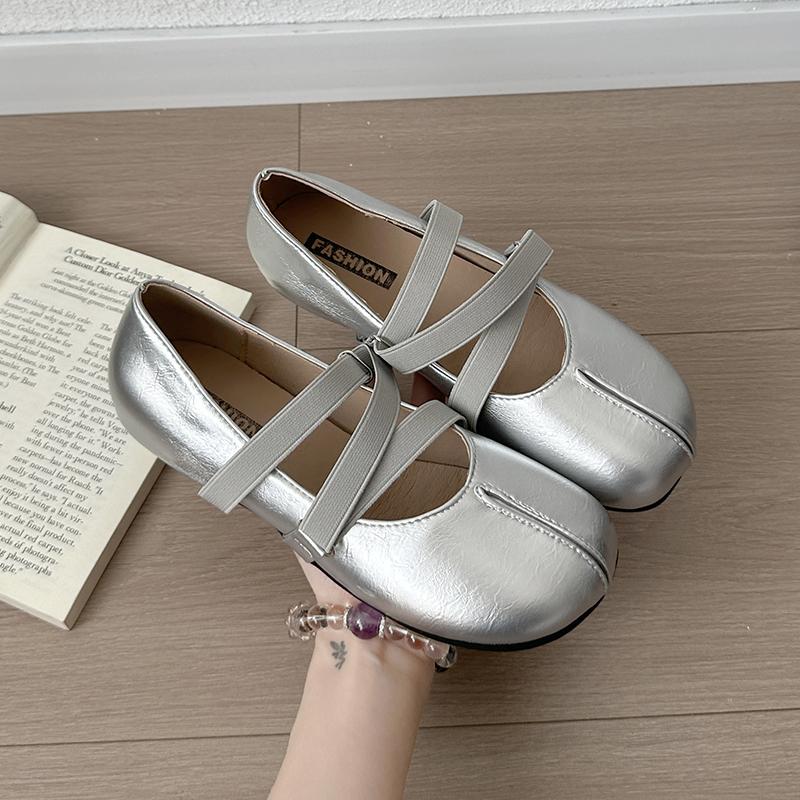 Neuer Stil Damen Luxus Ballerinas Damen Bequeme Lederschuhe Damen Quadratische Zehenpartie Flache Mary Janes Damenschuhe Doppelte Schnalle