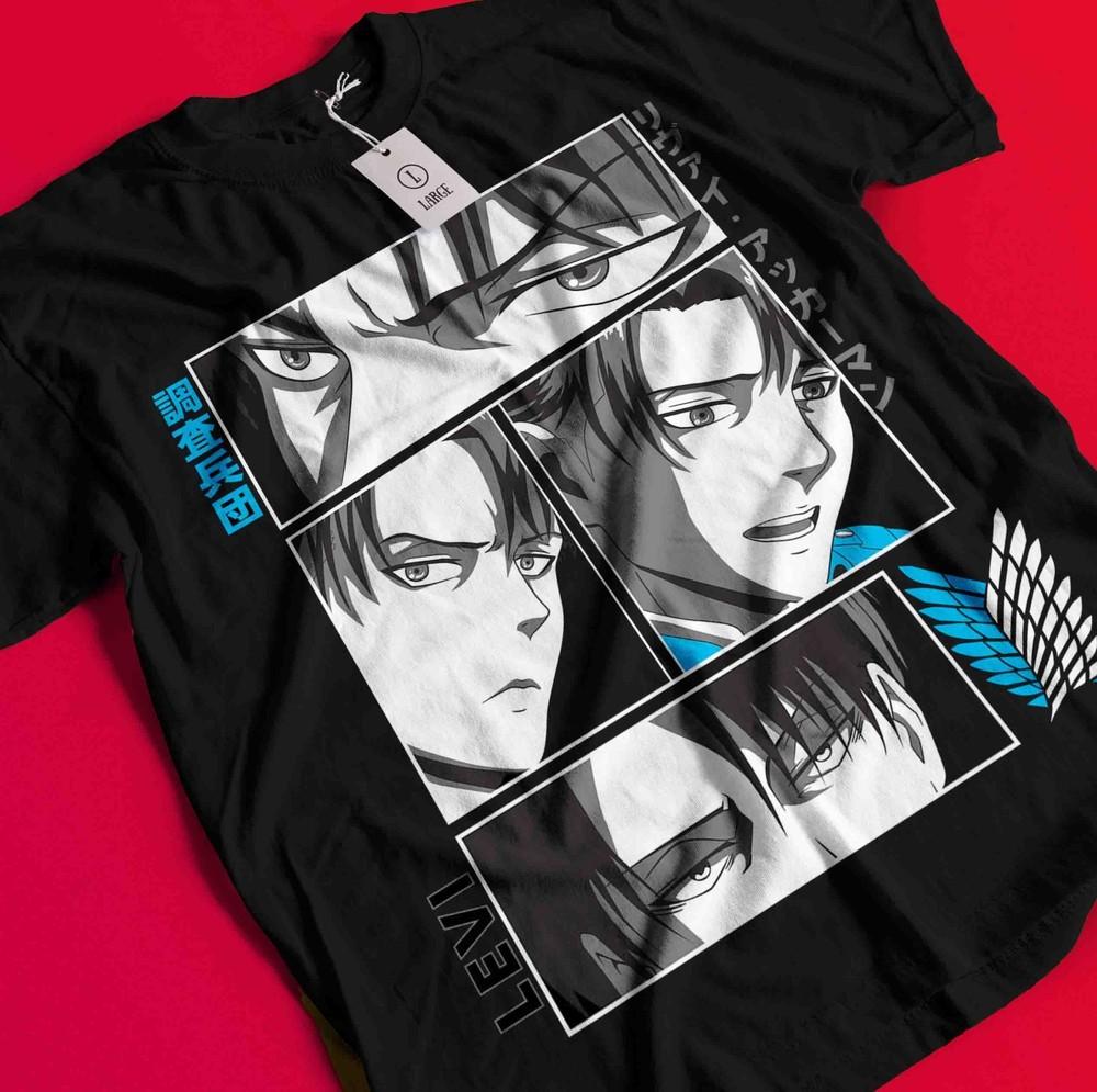 Attack On Titan Shirt Levi T-Shirt Eren Tshirt Mikasa AOT Erwin Hange Armin Tee AA61