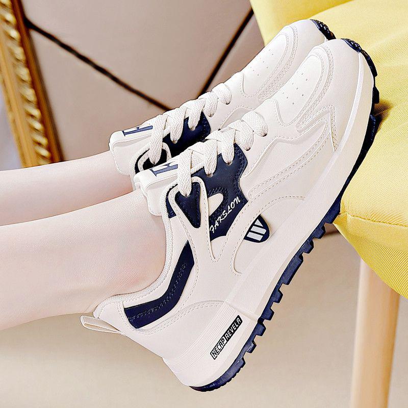 Large size sports shoes women's 2025 new spring explosion Korean version versatile lightweight running leather surface casual dad shoes women