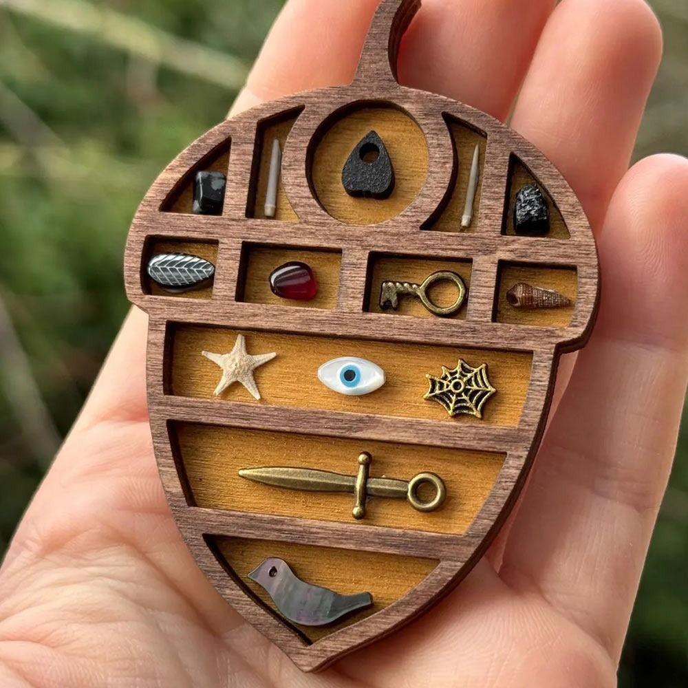 Heart Star Nut Miniature Trinket Shelf Variety Grids Dollhouse Shelf  Doll House