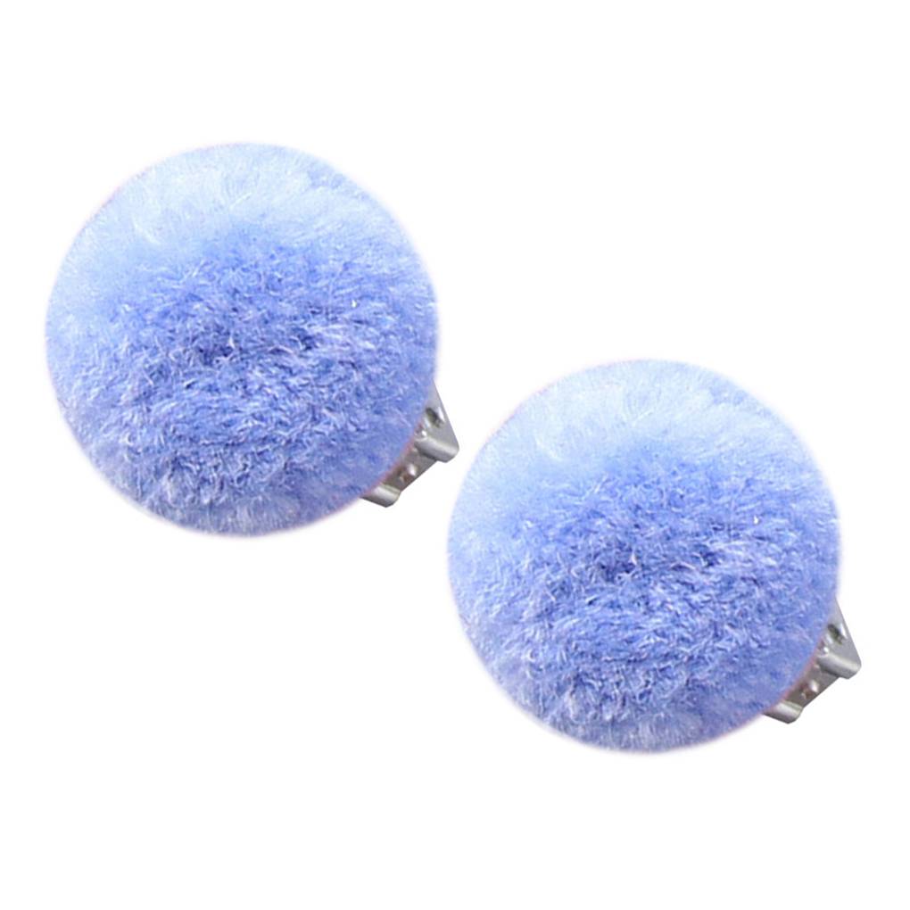 1 Pair Kids Pom Pom Ear Clip Plush Ball Kid Girls Children Clip No Piercing Earrings Jewelry