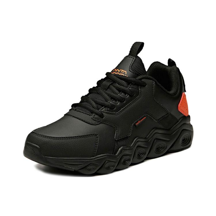 Anta Running Collection Comfortable Cushioning Slip Resistant Low Top Running Shoes Men's Black Red 111945524R-4
