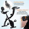 2-in-1 Folding Exercise Bike with 8-Level Magnetic Resistance, Arm Resistance Band, Pulse Sensor, Black