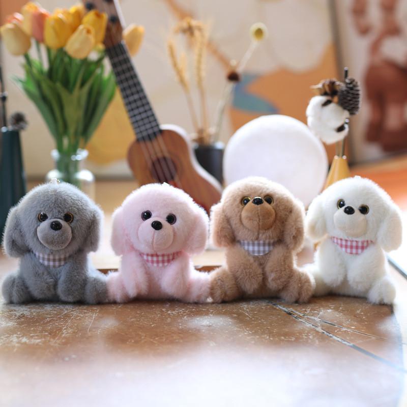 Plush Dog Keychain With Soft Short Pile Fabric For Bag Decoration And Gifts
